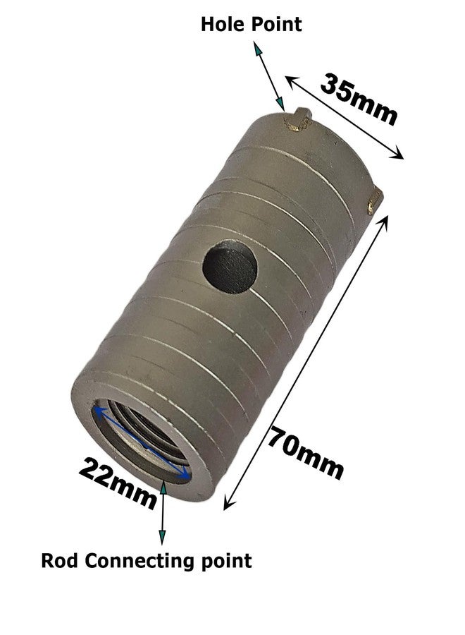 Inditrust قاطع منشار ثقب شديد التحمل من إنديترست، قطعة واحدة، لحفر الجدران الخرسانية والأسمنتية والحجرية المجوفة (35 مم) - Image 2